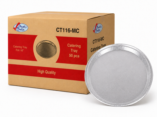 16" Round Embossed Foil Catering Tray