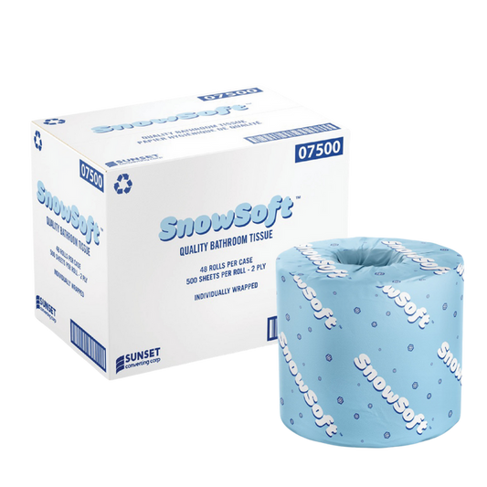 500 sheets, 2 ply Standard Toilet Paper - 48 Rolls