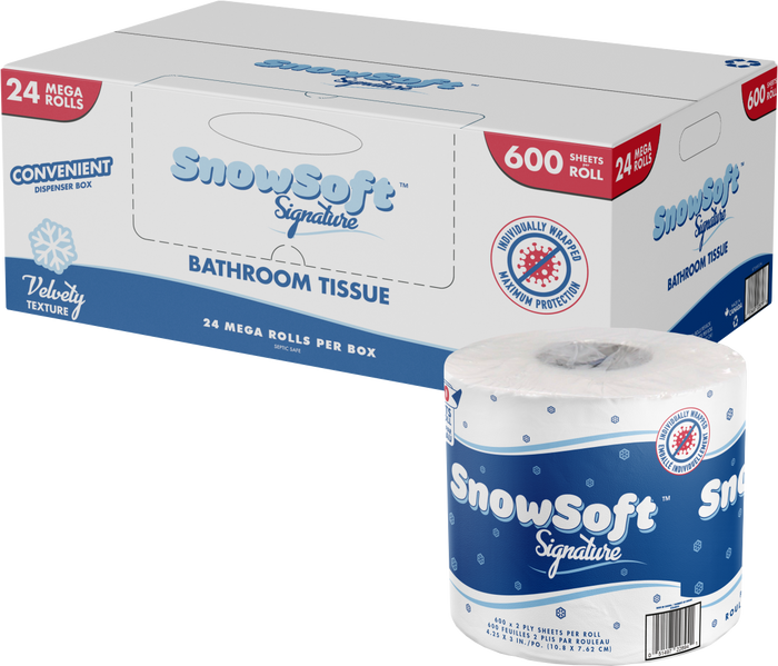 600 sheets, 2 ply Standard Toilet Paper - 24 Rolls