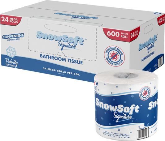 600 sheets, 2 ply Standard Toilet Paper - 24 Rolls