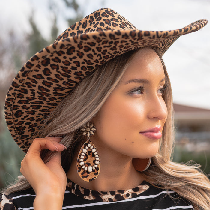 73984 - Flower Leopard Earrings