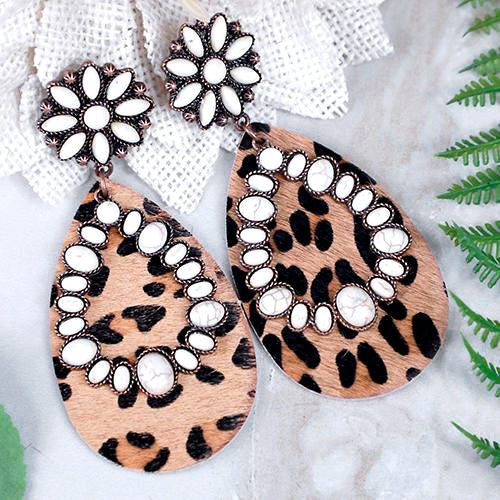 73984 - Flower Leopard Earrings