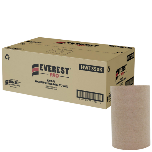 7.85" x 350' Kraft Hand Towel Rolls - 12 Rolls