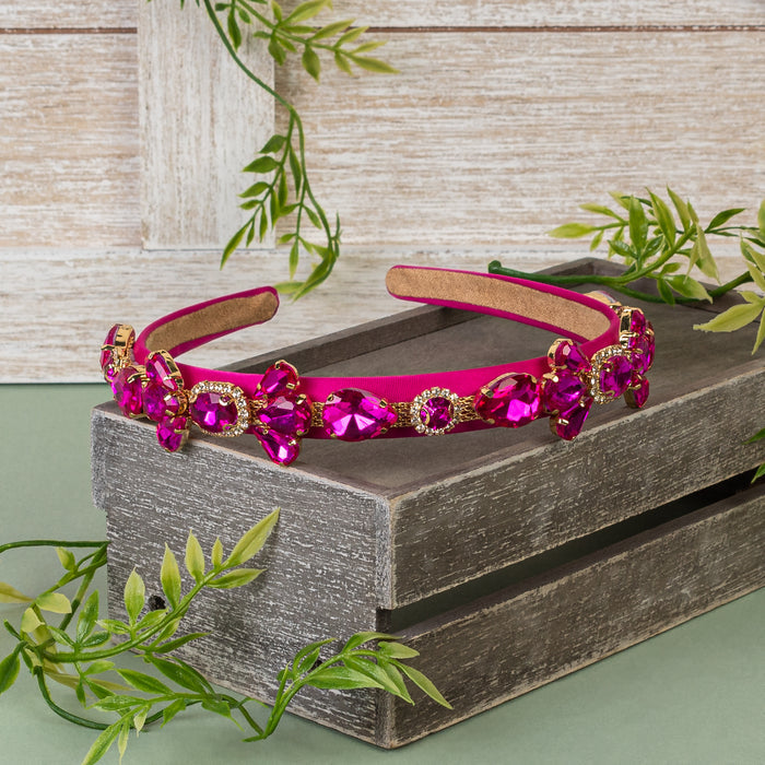91011 - Crystal Headband - Fuchsia