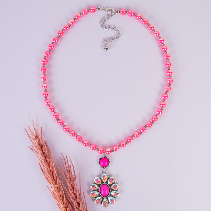 92287 - Squash Blossom Necklace - Fuchsia