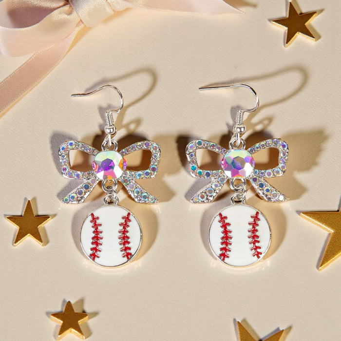 93419 - Baseball Earrings - Red & White