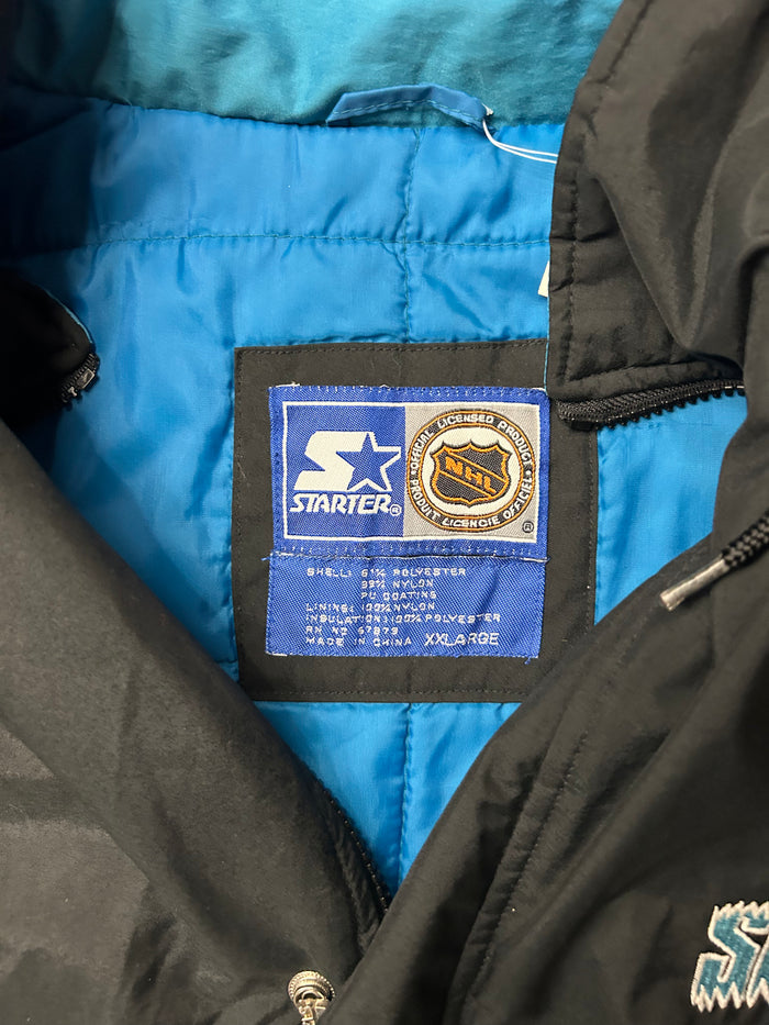 SAN JOSE SHARKS NHL VINTAGE PUFFER JACKET (PRE-OWNED)