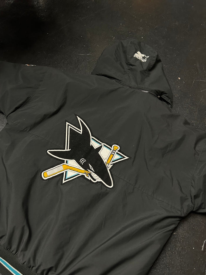 SAN JOSE SHARKS NHL VINTAGE PUFFER JACKET (PRE-OWNED)