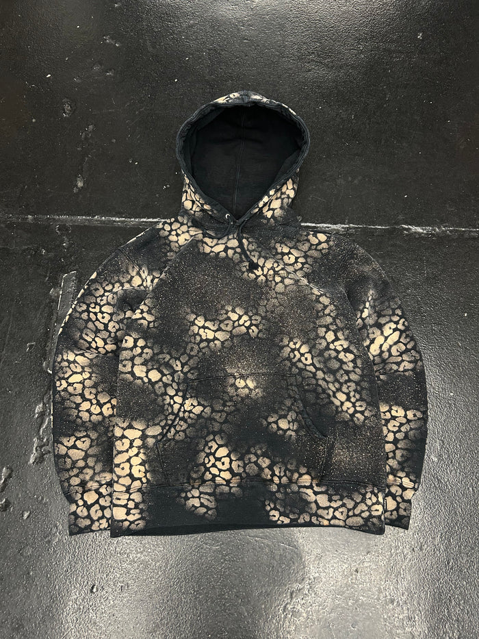 SUPREME BLEACHED LEOPARD HOODED SWEATSHIRT (PRE-OWNED)