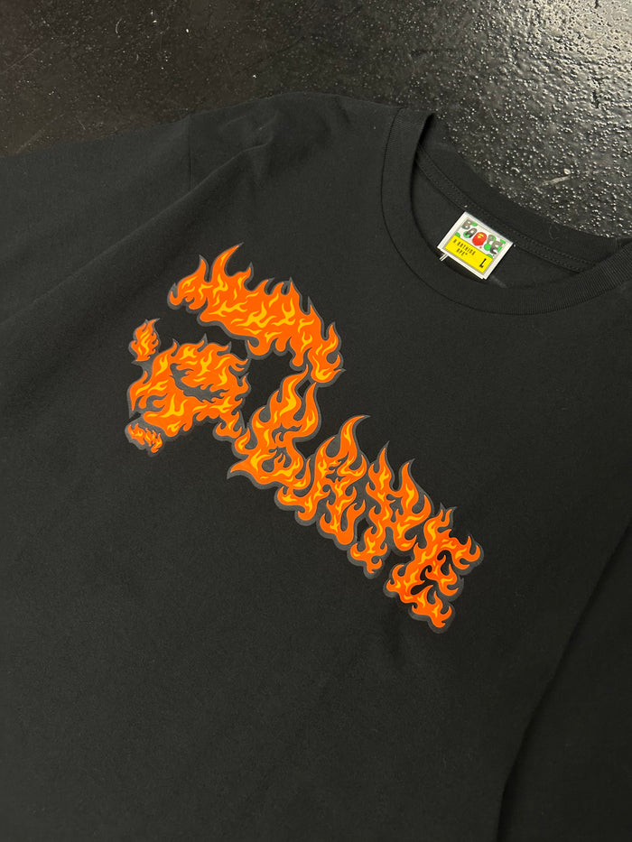 BAPE RED FLAMES BLACK TEE (BRAND NEW)