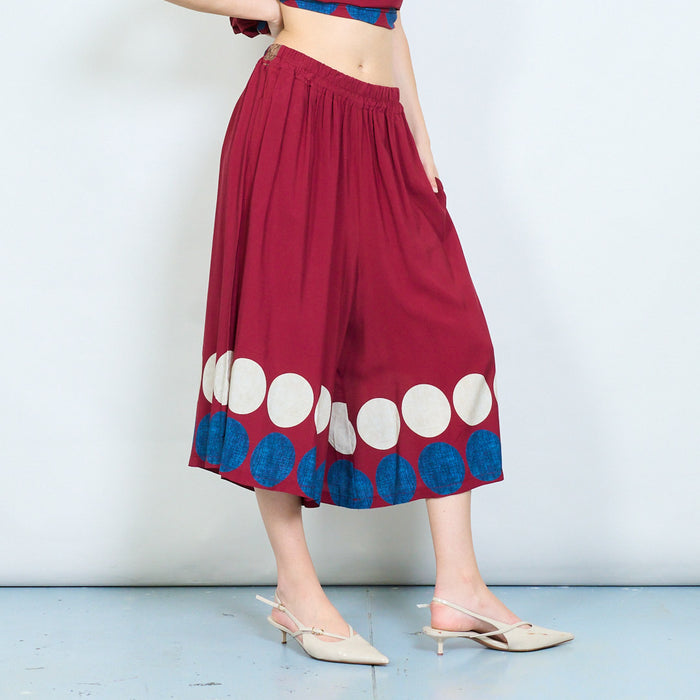 Abstract polka dot wide leg sheer trousers wholesale