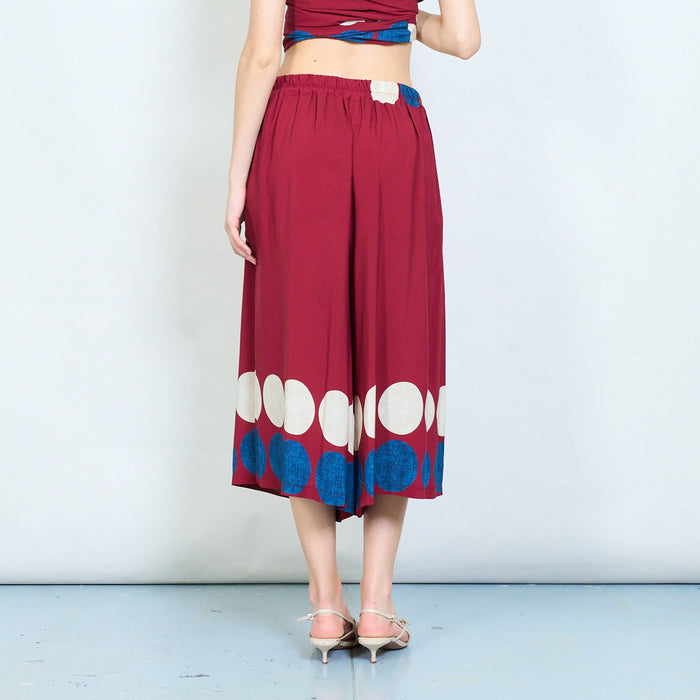 Abstract polka dot wide leg sheer trousers wholesale