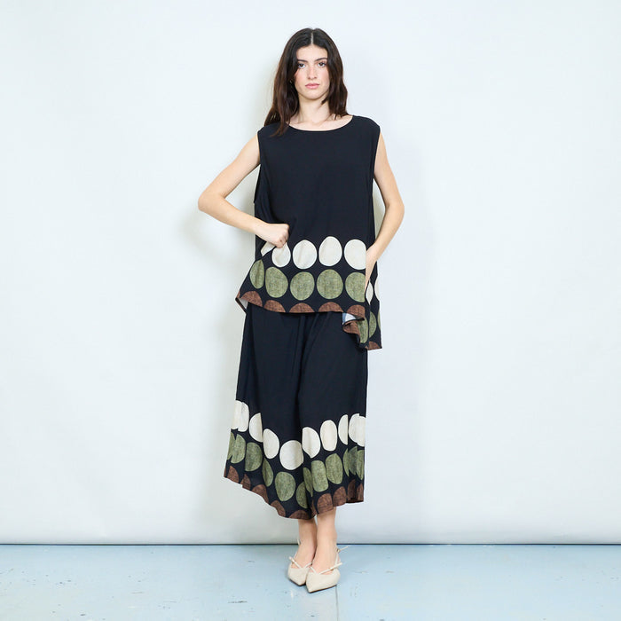 Abstract polka dot wide leg sheer trousers wholesale