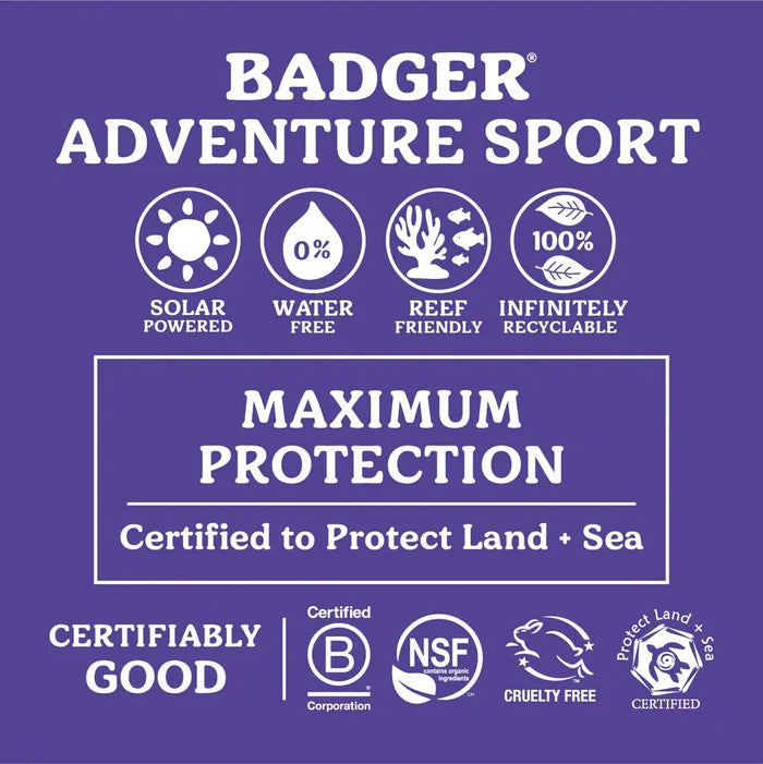 Badger Adventure Sport Mineral Sunscreen SPF 50