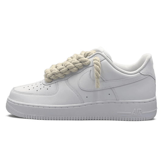 "AF1" White - Beige Rope Laces