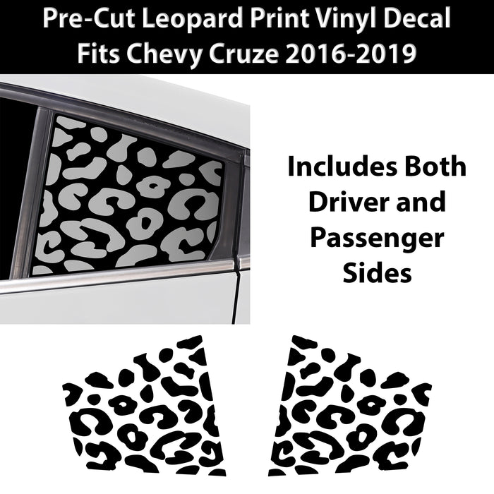 Animal Leopard Cheetah Cow Window Vinyl Decal Stickers Fits Chevrolet Cruze 2016 - 2019 - Bogar Tech Designs