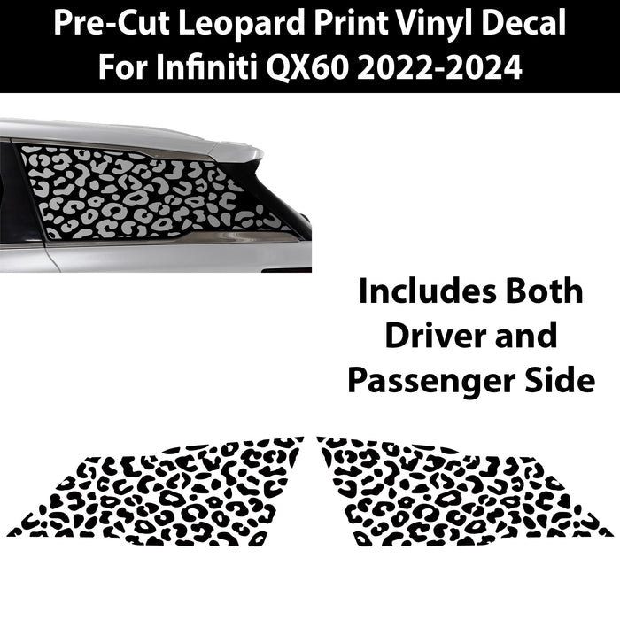 Animal Leopard Cheetah Cow Window Vinyl Decal Stickers Fits Infiniti QX60 2022 - 2024 - Bogar Tech Designs