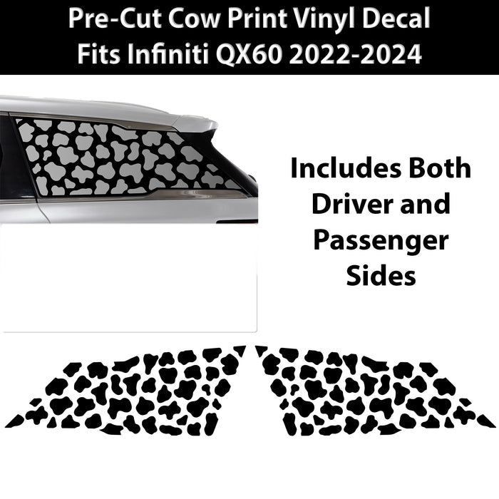 Animal Leopard Cheetah Cow Window Vinyl Decal Stickers Fits Infiniti QX60 2022 - 2024 - Bogar Tech Designs