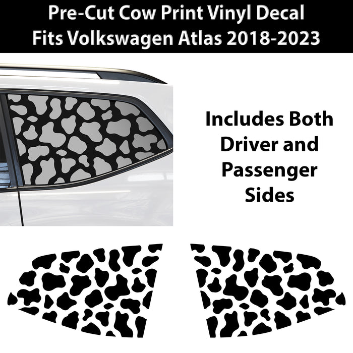 Animal Leopard Cheetah Cow Window Vinyl Decal Stickers Fits Volkswagen Atlas 2018 - 2024 - Bogar Tech Designs
