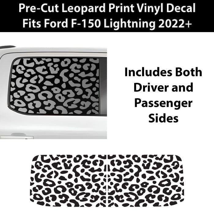 Animal Leopard Cow Window Vinyl Decal Stickers Fits Ford F - 150 F150 Lightning 2022+ - Bogar Tech Designs