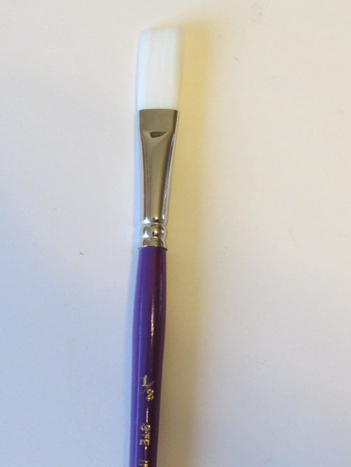 Artist Quality Synthetic White Sable One Stroke Watercolor Flat Brush