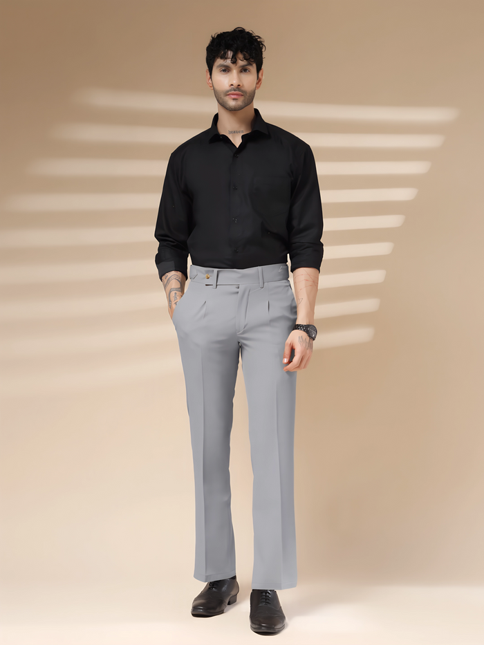 Ash Grey Oxford Gurkha Trouser by ITALIAN VEGA®