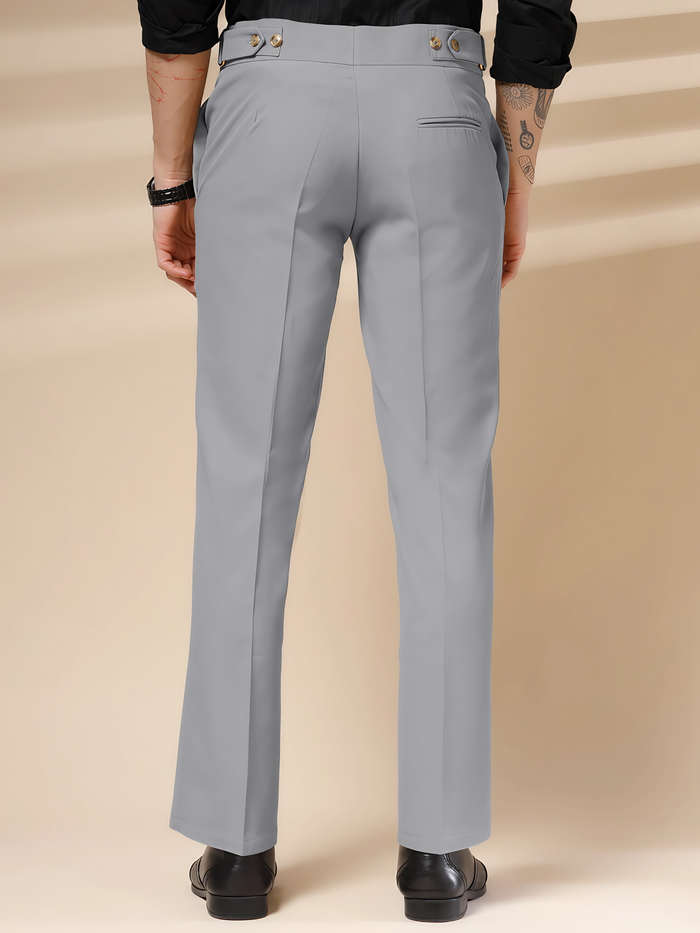 Ash Grey Oxford Gurkha Trouser by ITALIAN VEGA®