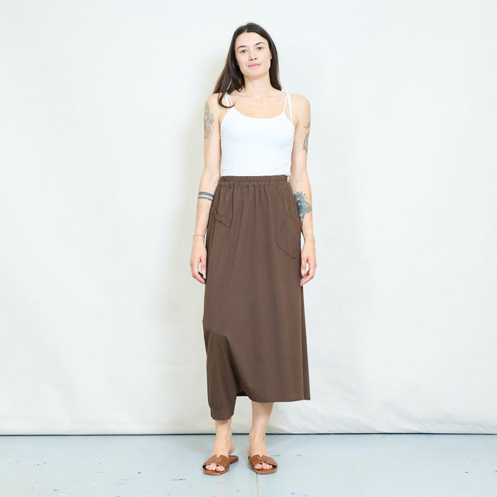 Asymmetric pocket midi skirt wholesale