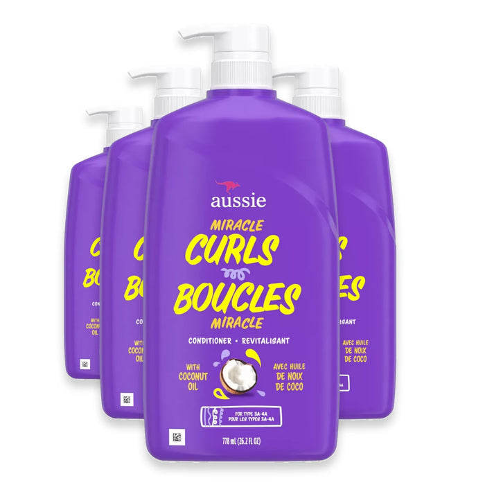 Aussie Miracle Curls Conditioner with Coconut Oil - 26.2 oz - 4 Pack