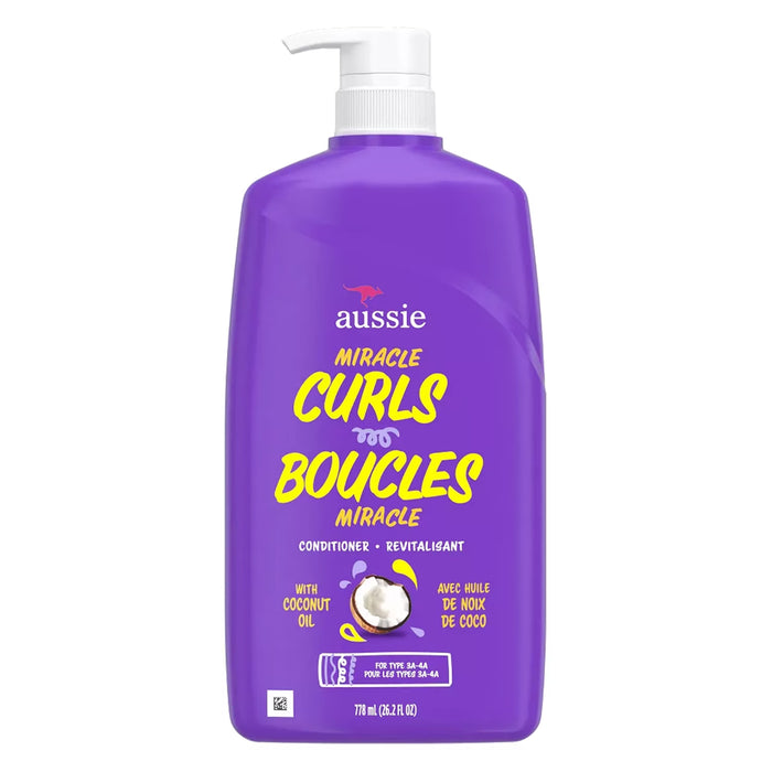 Aussie Miracle Curls Conditioner with Coconut Oil - 26.2 oz - 4 Pack