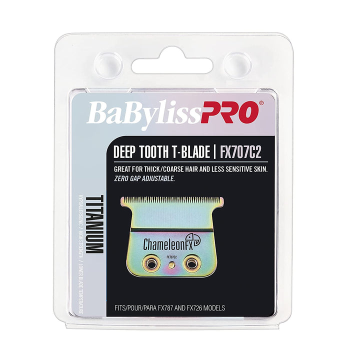 Babyliss PRO Chameleon Titanium Deep Tooth Trimmer T-Blade #  FX 707C2 - Palms Fashion Inc.