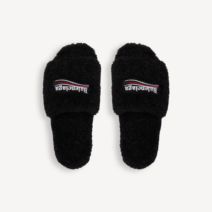 "Balenci" Fur Slides