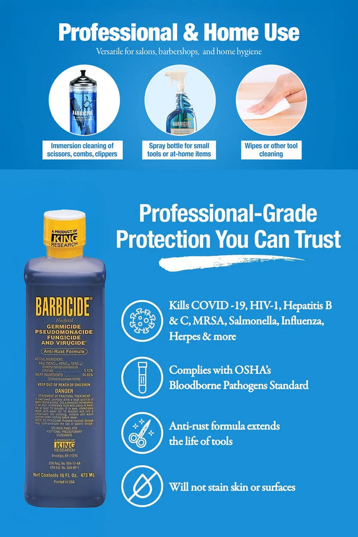 BARBICIDE DISINFECTANT SOLUTION 473ml BARBICIDE