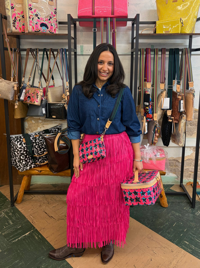 Barbie's Hot Pink All Over Fringe Skirt