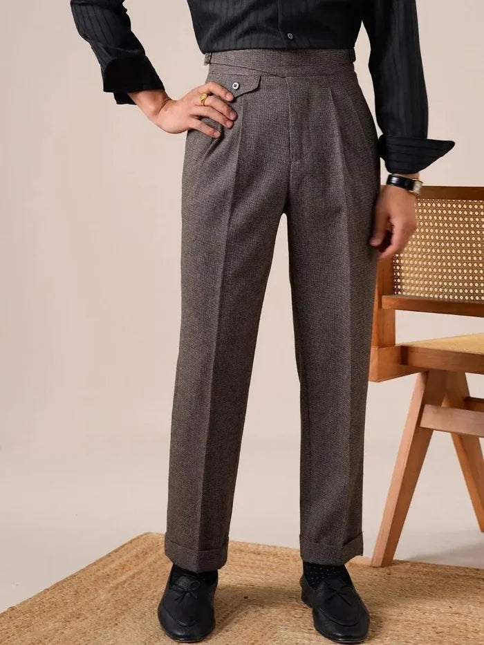 Bergamo High Waisted Wool Grukha Pants - BRABION