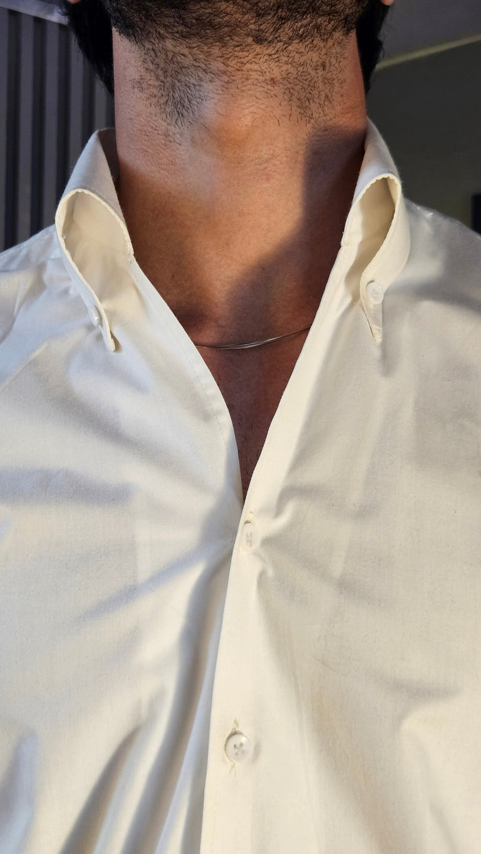 Black Classic Button Gurkha Pant × Ivory White Button Down Shirt