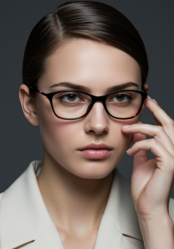 Black & Maroon Cat Eye Full Rim