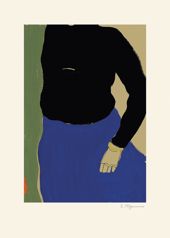 Black Top Blue Skirt by Rosie McGuinness