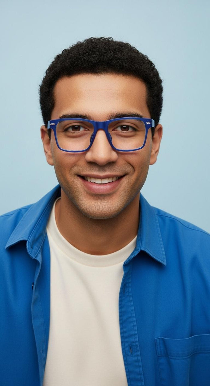 Blue & Black Square Full Rim