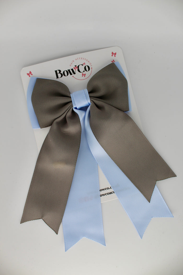 Bluebell and Grey - Classic Tail Bow - Clip