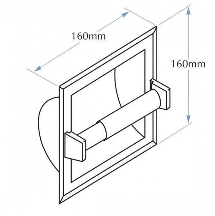 Bradley 5103 Single Toilet Roll Holder Recessed with Hood