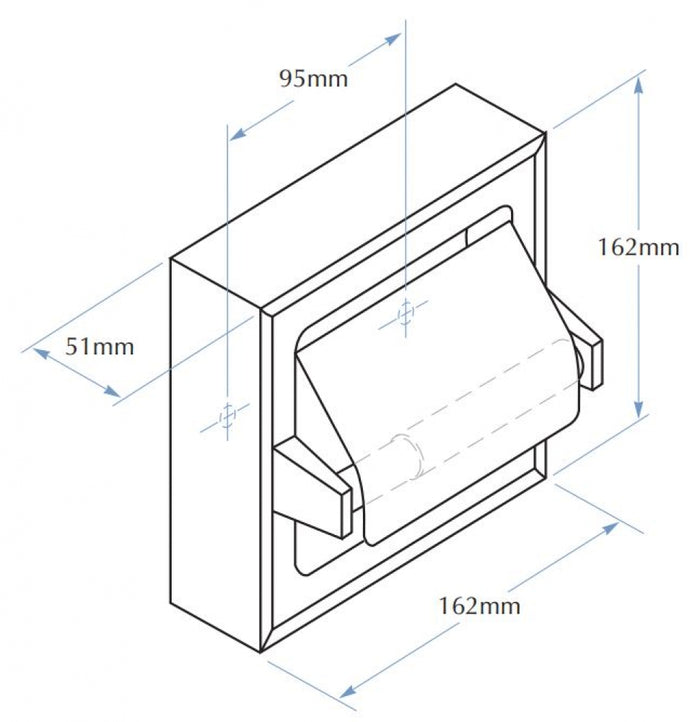 Bradley 5106 Single Toilet Roll Holder with Hood