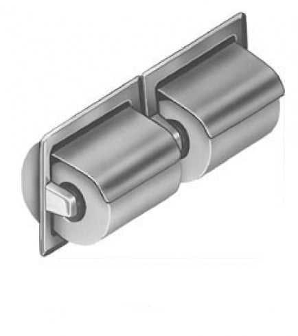 Bradley 5123 Double Toilet Roll Holder Recessed with Hoods
