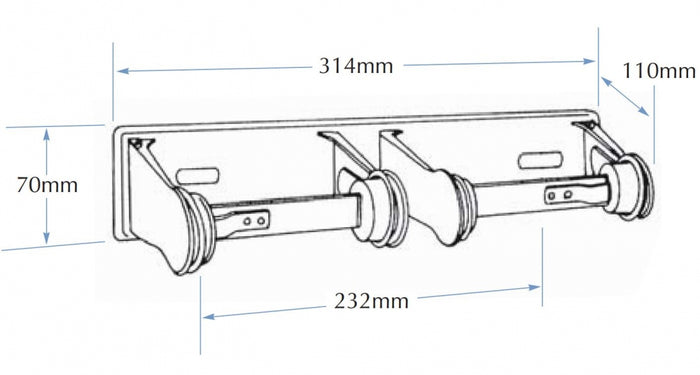 Bradley 5224-MB Double Toilet Roll Holder Anti-Theft