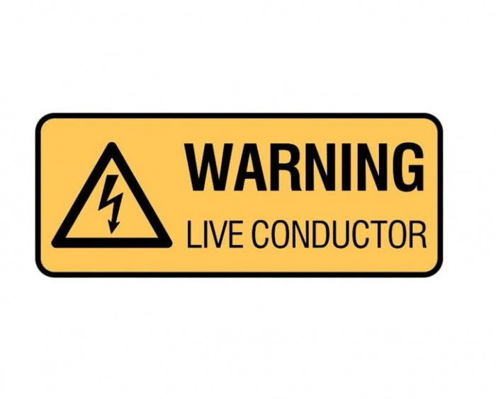 Brady Warning Sign Warning Live Conductor Self Adhesive