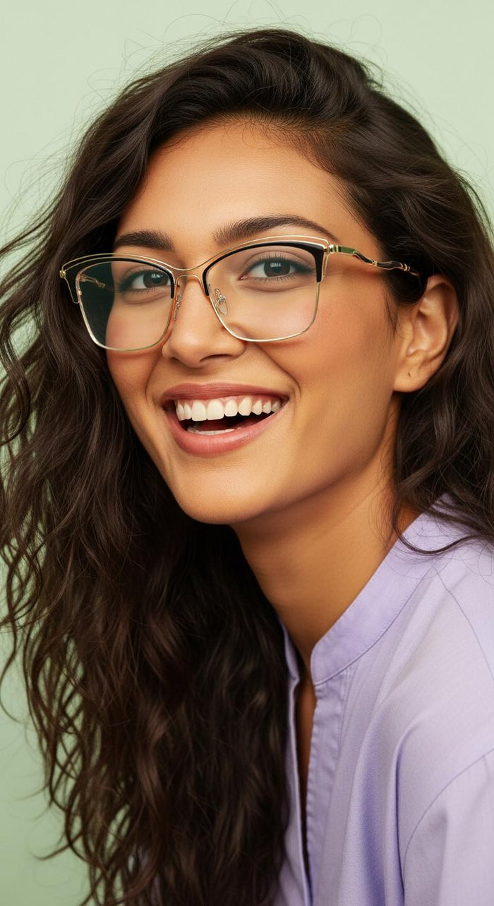 Brown & Golden Cat Eye Full RIm