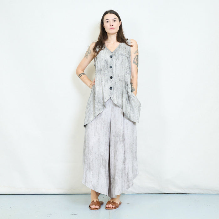 Button front asymmetric tunic vest wholesale