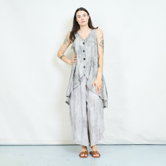 Button front asymmetric tunic vest wholesale