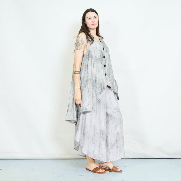 Button front asymmetric tunic vest wholesale