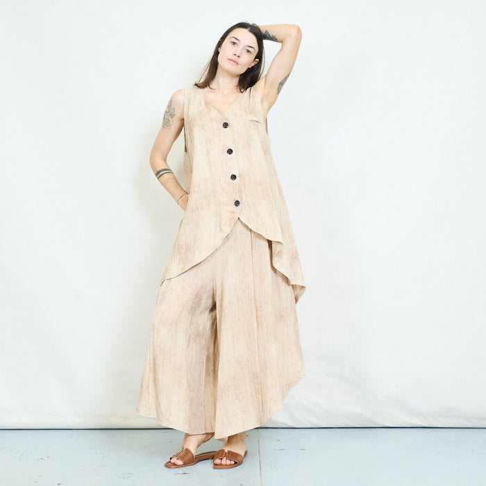 Button front asymmetric tunic vest wholesale
